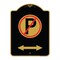 Signmission No Parking W/ Bidirectional Arrow, Black & Gold Aluminum Sign, 18" x 24", BG-1824-23656 A-DES-BG-1824-23656 - alternate 1
